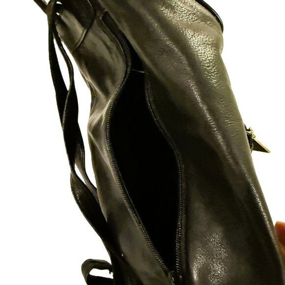 A Guanetti Leather Black Backpack Bag Vintage Adjustable Strap main image 6